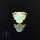 Platinum Crystal Opal 2.01ct and diamond ring