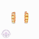 Ros Gold plated silver huggie round 3.5mm Light Opal earrings