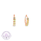 Rose Gold plated Crystal Opal 2.5mm huggie earrings