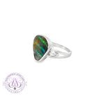 Sterling Silver Boulder Opal 4.33ct bezel set ring