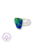 Sterling Silver Boulder Opal 3.75ct bezel ring
