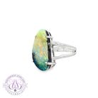 Sterling Silver Boulder Opal 10.91ct claw set ring