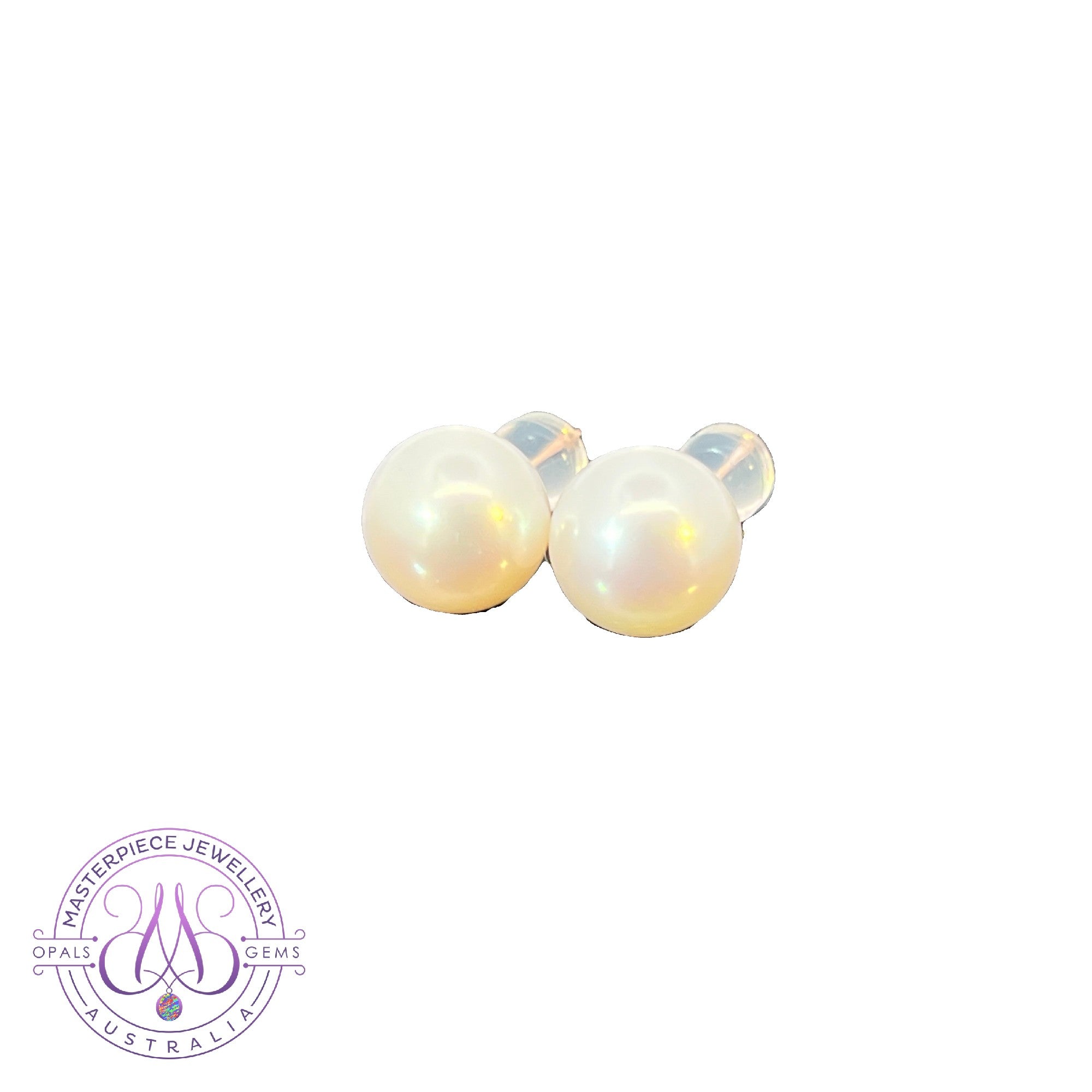 18kt Rose Gold Freshwater Pearl 9-9.5mm studs