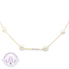 18kt Yellow Gold spacer Akoya necklace 6-6.5mm