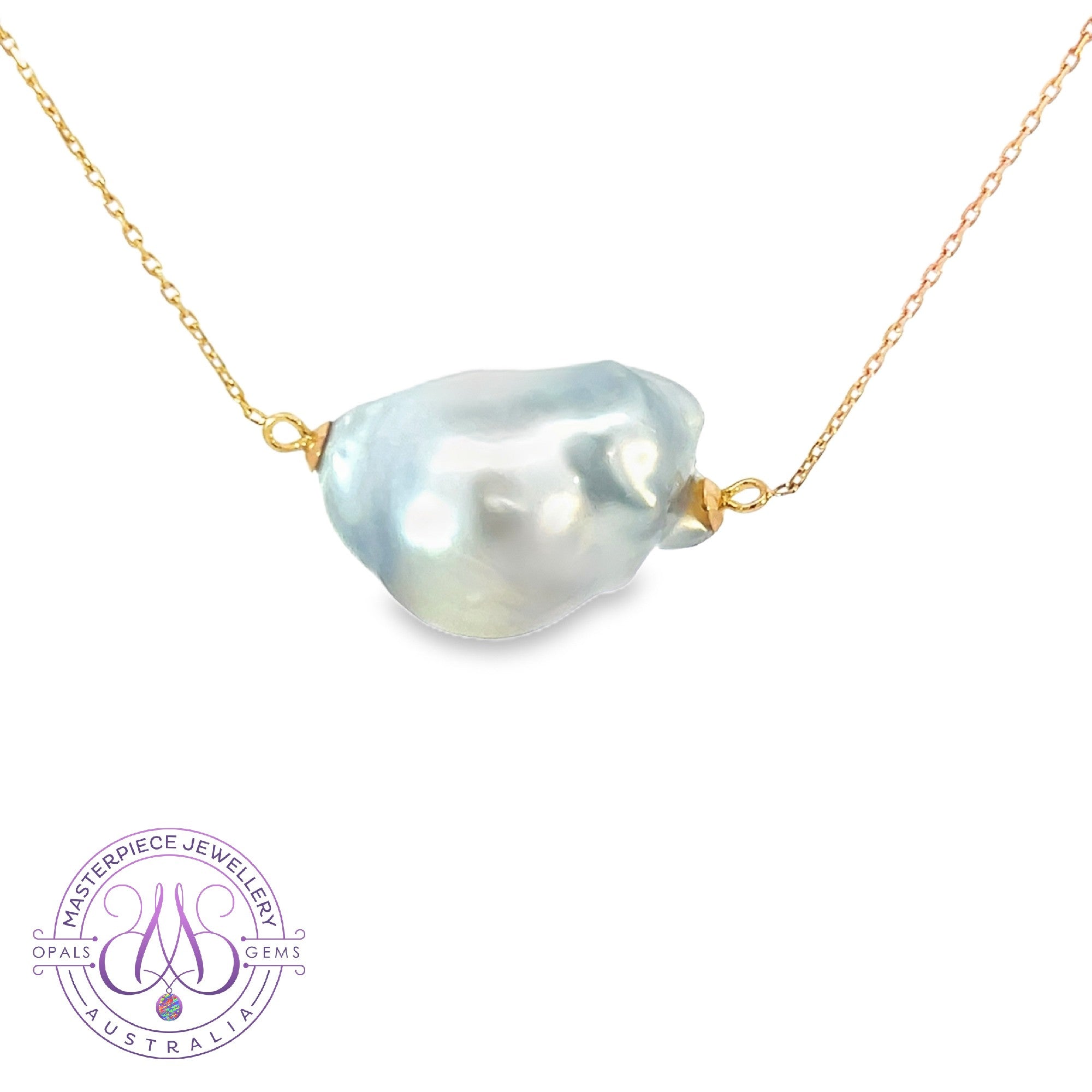 Baroque South Sea Pearl solitaire necklace