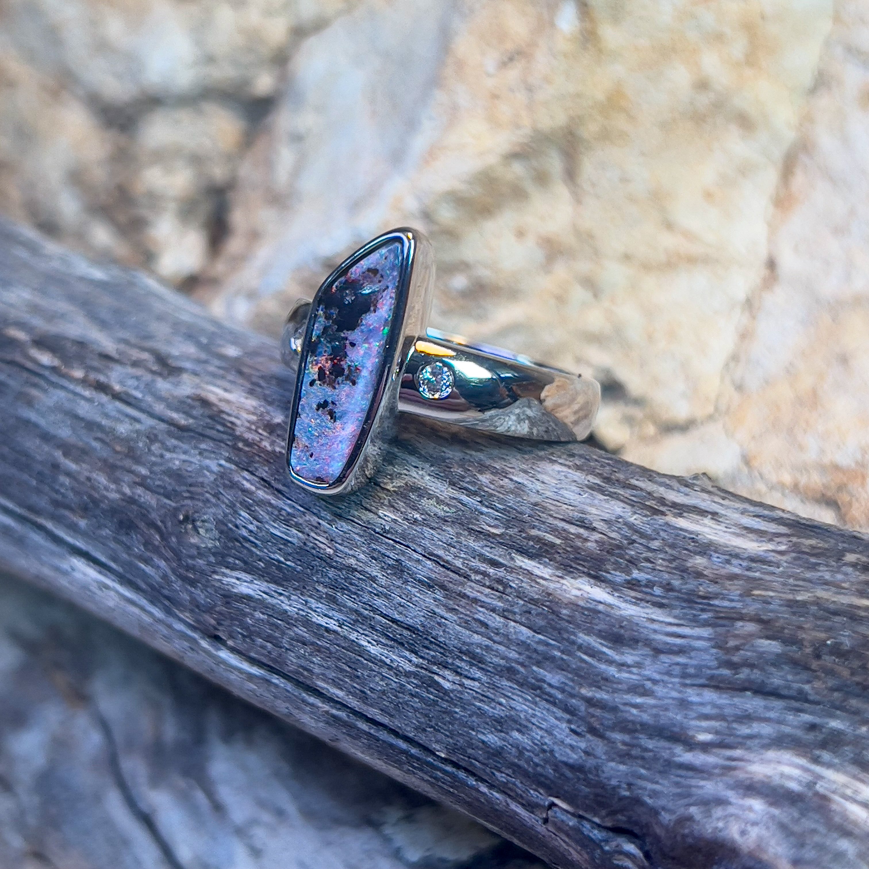 Sterling Silver Boulder opal 2.09ct - Masterpiece Jewellery Opal & Gems Sydney Australia | Online Shop
