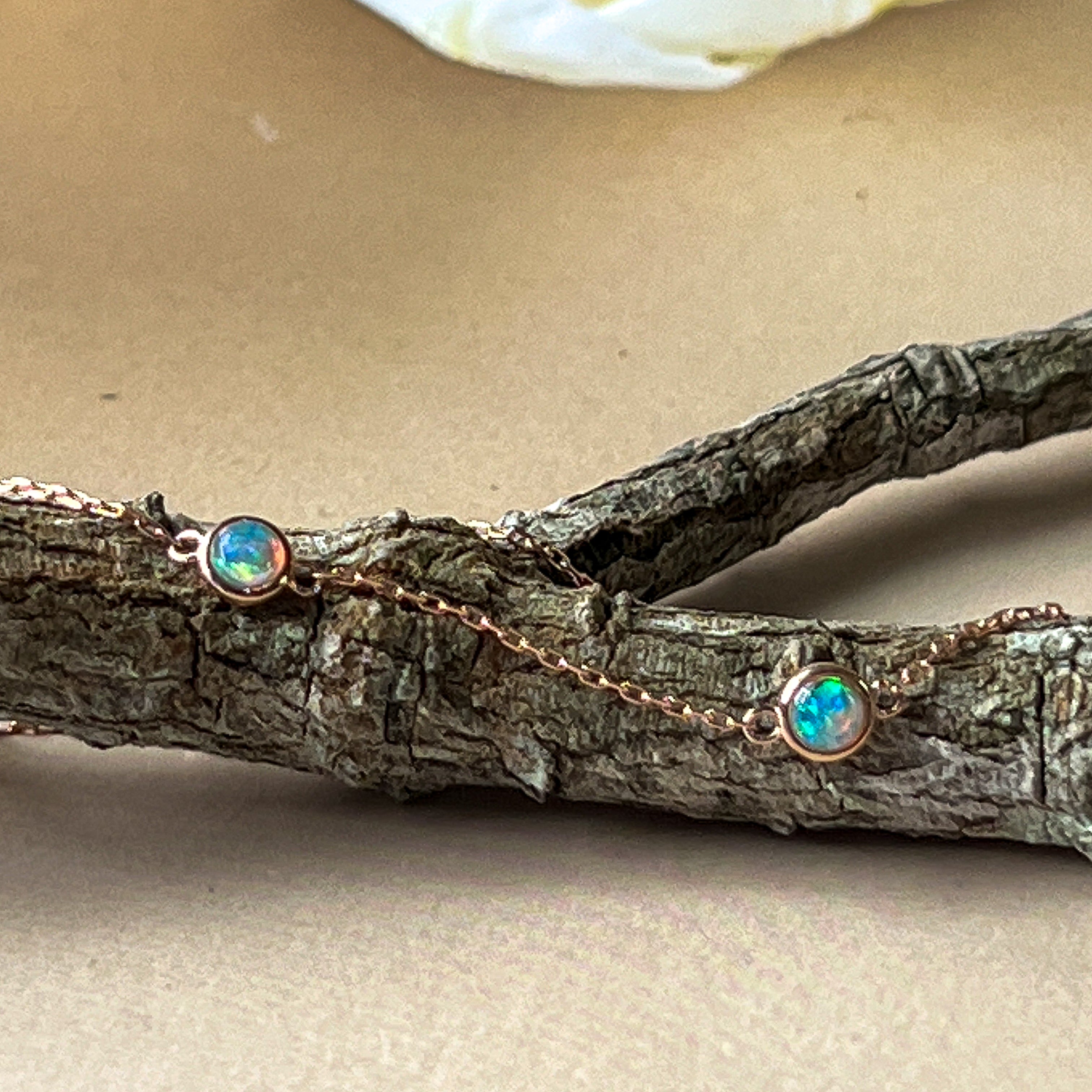 9kt Rose Gold Bracelet with 5 Crystal Opals - 3mm, Dainty Gemstone Jewelry, Elegant Gift for Her, Handcrafted Opal Jewelry - Masterpiece Jewellery Opal & Gems Sydney Australia | Online Shop