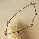 9kt Rose Gold Bracelet with 5 Crystal Opals - 3mm, Dainty Gemstone Jewelry, Elegant Gift for Her, Handcrafted Opal Jewelry - Masterpiece Jewellery Opal & Gems Sydney Australia | Online Shop