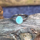 Sterling Silver 9x7.5mm Black Opal solitaire ring - Masterpiece Jewellery Opal & Gems Sydney Australia | Online Shop