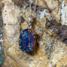 Sterling Silver Opal triplet 14x10mm claw set - Masterpiece Jewellery Opal & Gems Sydney Australia | Online Shop