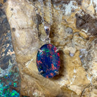 Sterling Silver Opal triplet 14x10mm claw set - Masterpiece Jewellery Opal & Gems Sydney Australia | Online Shop