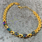 Gold plated sterling Silver 7x5mm Opal triplet bracelet patterned - Masterpiece Jewellery Opal & Gems Sydney Australia | Online Shop