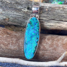 14kt White Gold long oval shape Boulder Opal 22.03ct pendant - Masterpiece Jewellery Opal & Gems Sydney Australia | Online Shop