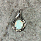 Sterling Silver 8x6mm White Opal Tear drop design pendant - Masterpiece Jewellery Opal & Gems Sydney Australia | Online Shop
