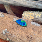 Close-up of the 2.46ct opal doublet showing yellow and orange flashes