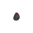 Australian opal doublet 1.47ct freeform, deep red rolling flash, on a white background