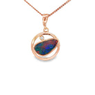 12 x 11mm freeform Australian opal doublet pendant in rose gold-plated silver