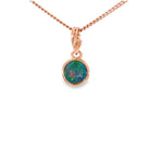 6mm round Australian opal doublet pendant in rose gold-plated silver