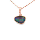 12 x 8mm freeform Australian opal triplet pendant in yellow gold-plated silver