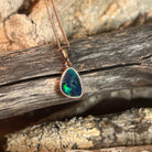 rose gold-plated silver Australian opal triplet pendant with a 12 x 8mm freeform stone