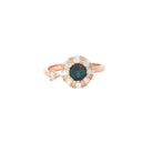 5mm round Australian opal triplet ring in rose gold-plated silver