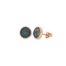 7mm round Australian opal triplet earrings in rose gold-plated silver