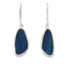 17.5 x 9mm freeform Australian opal doublet earrings in sterling silver