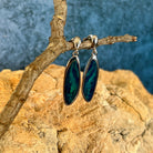 sterling silver Australian opal doublet earrings with 24 x 8mm freeform stones