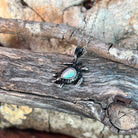 7 x 5mm Australian crystal opal pendant in sterling silver, red, green, blue and pink