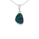 12 x 9mm freeform Australian opal triplet pendant in sterling silver