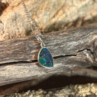 sterling silver Australian opal triplet pendant with a 12 x 9mm freeform stone