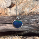 sterling silver Australian opal triplet pendant with a 12 x 15mm freeform stone