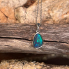 sterling silver Australian opal triplet pendant with a 12 x 8mm freeform stone