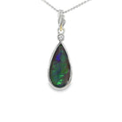 16 x 8mm pear-shaped Australian opal triplet pendant in sterling silver
