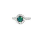 6mm round Australian opal triplet ring in sterling silver