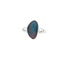 13 x 8mm triangular Australian opal triplet ring in sterling silver
