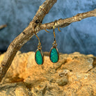 yellow gold-plated silver Australian opal doublet earrings with 11 x 6mm oval stones