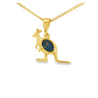 6 x 4mm oval Australian opal doublet pendant in yellow gold-plated silver