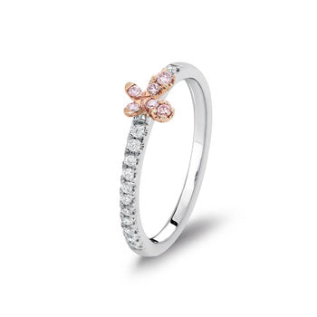 18kt Rose and White Gold Pink Diamond flower style ring - Masterpiece Jewellery Opal & Gems Sydney Australia | Online Shop