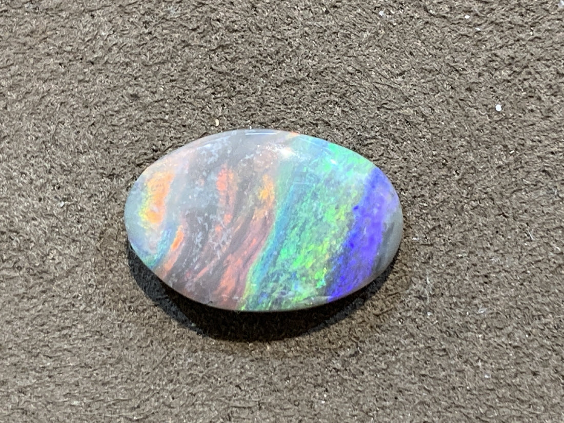 One Multi colour Black Opal stripe pattern 2.55ct - Masterpiece Jewellery Opal & Gems Sydney Australia | Online Shop