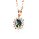Rose Gold plated Sterling Silver 7x5mm Opal triplet cluster pendant - Masterpiece Jewellery Opal & Gems Sydney Australia | Online Shop