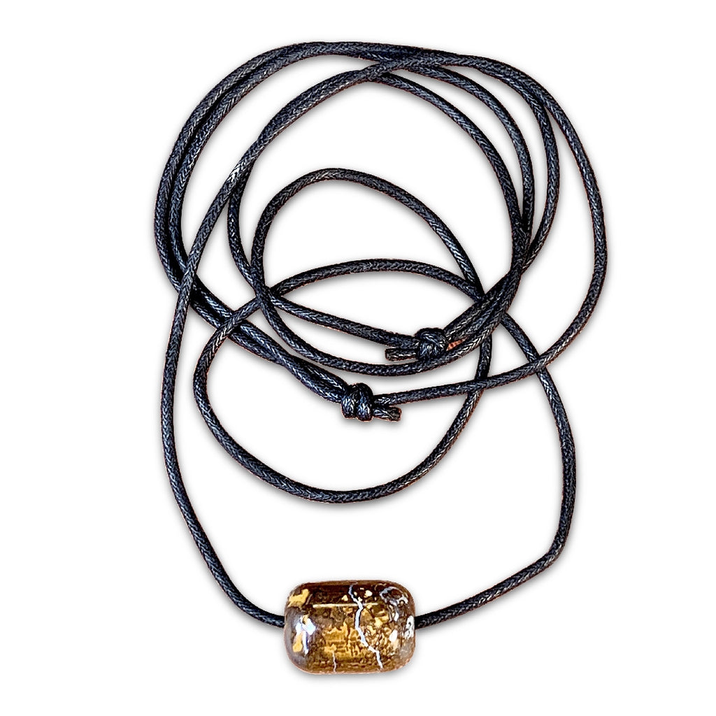 Leather necklace with Boulder Matrix Opal - Masterpiece Jewellery Opal & Gems Sydney Australia | Online Shop