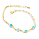 Gold plated Silver 5mm White Opal round bracelet - Masterpiece Jewellery Opal & Gems Sydney Australia | Online Shop