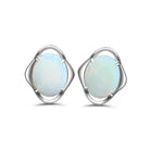 Sterling Silver 10x8mm White Opal fancy floral studs - Masterpiece Jewellery Opal & Gems Sydney Australia | Online Shop