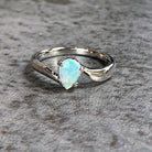 Sterling Silver Opal 7x5mm teardrop ring - Masterpiece Jewellery Opal & Gems Sydney Australia | Online Shop