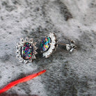 Sterling Silver Opal triplet cluster earrings - Masterpiece Jewellery Opal & Gems Sydney Australia | Online Shop