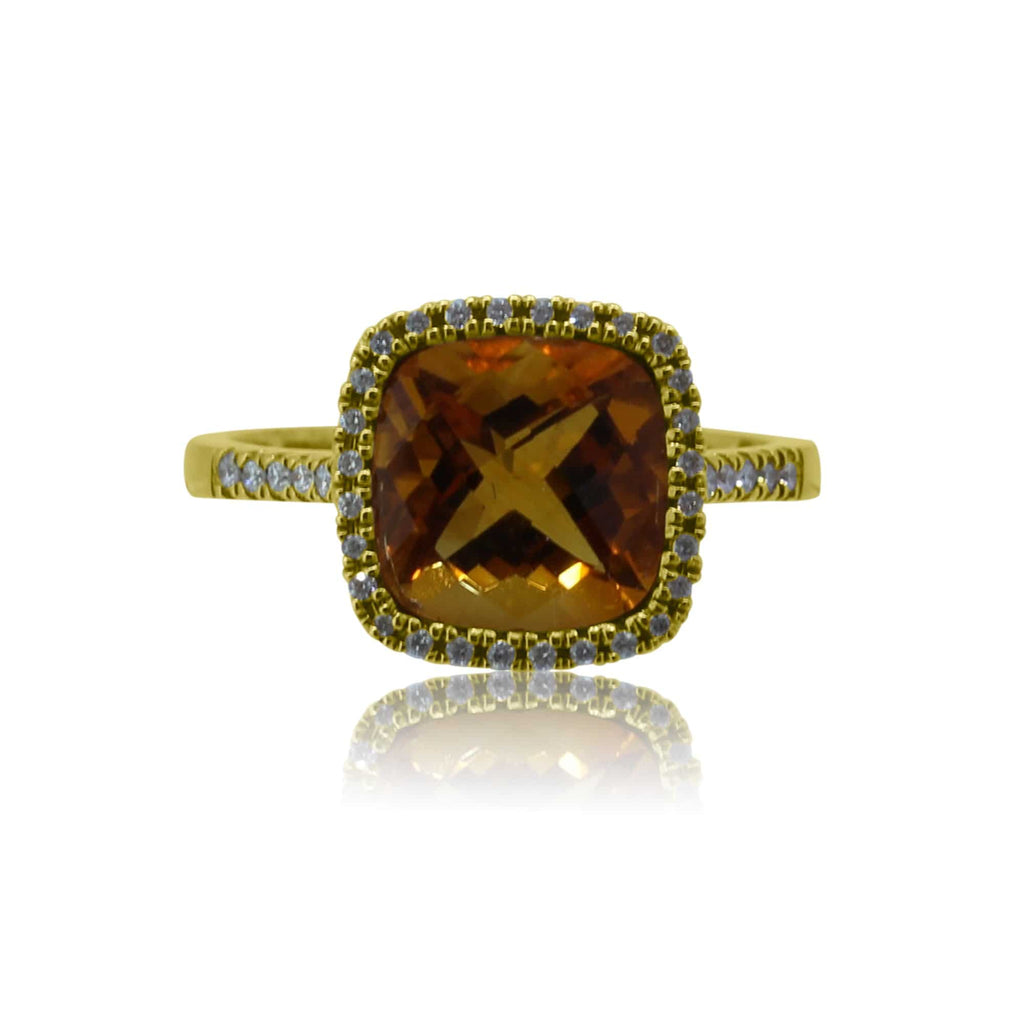 18kt Yellow Gold Citrine and diamond ring - Masterpiece Jewellery Opal & Gems Sydney Australia | Online Shop