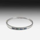 Silver Opal Inlay bangle - Masterpiece Jewellery Opal & Gems Sydney Australia | Online Shop