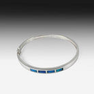 Silver Opal Inlay bangle - Masterpiece Jewellery Opal & Gems Sydney Australia | Online Shop