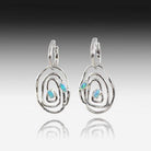 Sterling Silver Circle earrings with Opal - Masterpiece Jewellery Opal & Gems Sydney Australia | Online Shop